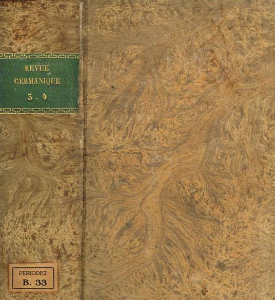 Revue germanique tome 3, 4, 1858 - copertina