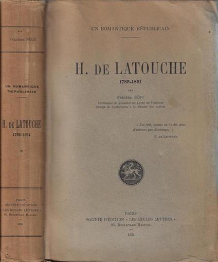 H. De Latouche - copertina