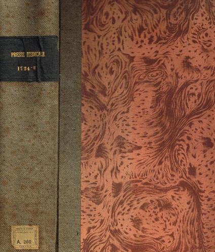 La  presse medicale. 2 Juillet-27 decembre 1924 - copertina