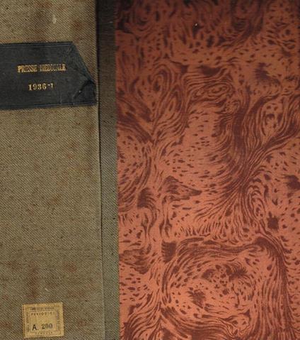 La  Presse medicale. Anno 1936, I semestre - copertina