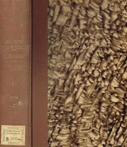 Academie royale de Belgique. Bulletin de la classe des sciences. Tome LVII, fascicoli 6/12, anno 1971 - copertina