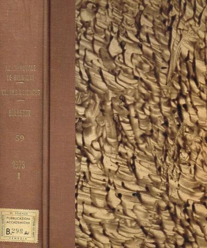 Academie royale de Belgique. Bulletin de la classe des sciences. Tome LIX, fasc.1/7, anno 1973 - copertina