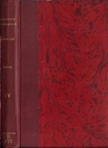 Annales de l'universite de Grenoble section sciences medecine tome VI 1927 - copertina