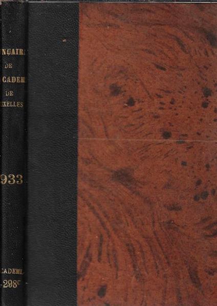 Annuaire de l'Academie Royale de Belgique 1933 - copertina