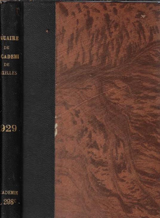 Annuaire de l'Academie Royale des Sciences, des lettres et des beaux-arts de Belgique 1929 - copertina