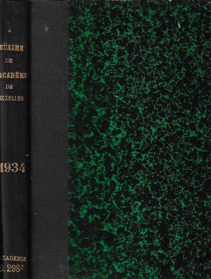 Annuaire de l'Academie Royale de Belgique 1934 - copertina