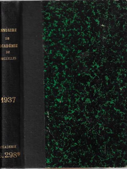 Annuaire de l'Academie Royale de Belgique 1937 - copertina