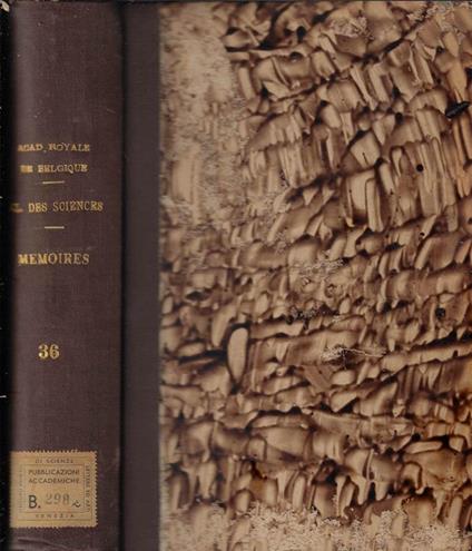 Academie Royale de Belgique classe des sciences Memoires tome XXXVI 1965 - copertina