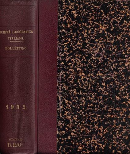 Bollettino della R. Società Geografica Italiana anno 1932 - copertina