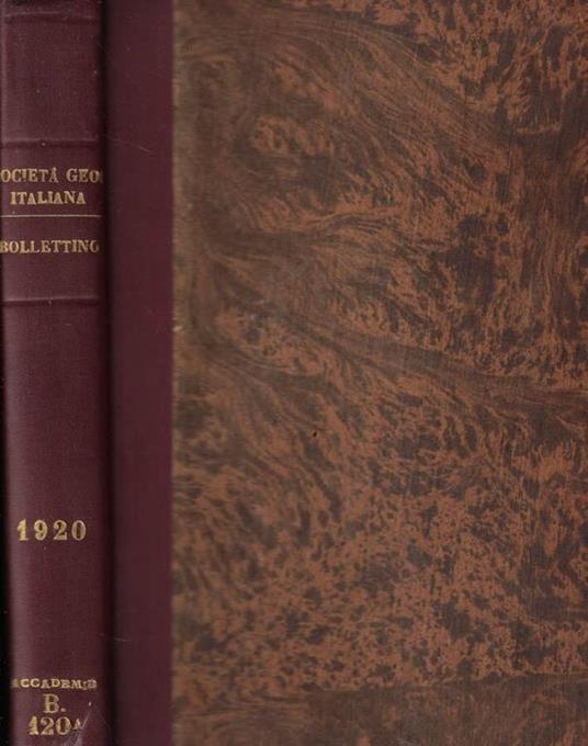 Bollettino della Reale Società Geografica Italiana anno 1920 - copertina