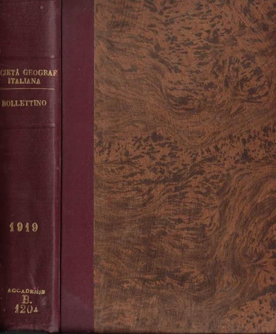 Bollettino della Reale Società Geografica Italiana anno 1919 - copertina