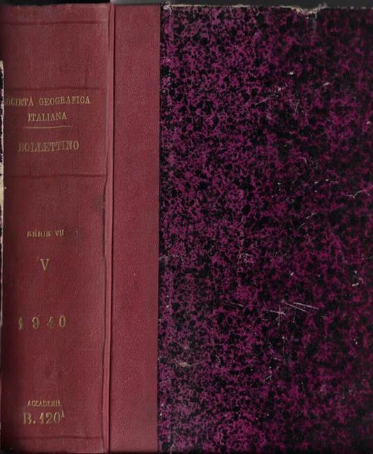 Bollettino della R. Società Geografica Italiana anno 1940 - copertina