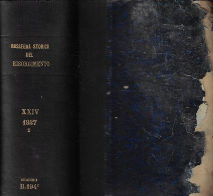 Rassegna storica del Risorgimento Anno 1937 n. VII-VIII-IX-X-XI-XII - copertina