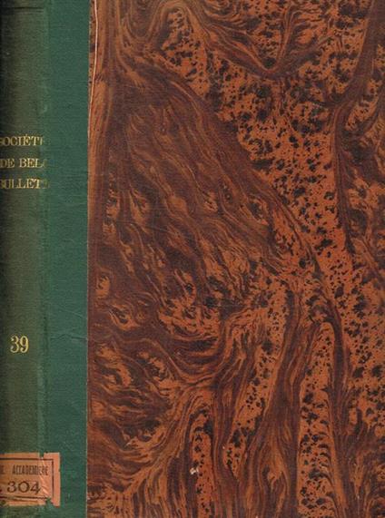 Bulletin de la societe royale de botanique de belgique. Tome 39, anno 1900 - copertina