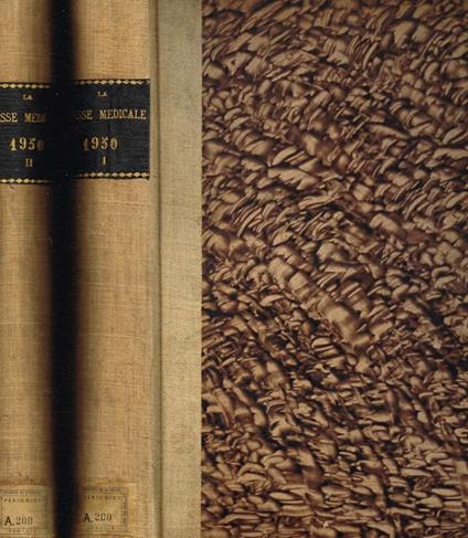 La  presse medicale. Tome 58, fasc.1/27, 28/53, 1950, vol.1, 2 - copertina