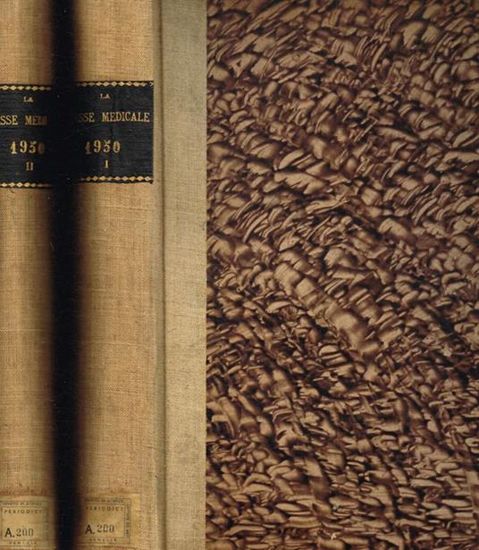 La  presse medicale. Tome 58, fasc.1/27, 28/53, 1950, vol.1, 2 - copertina
