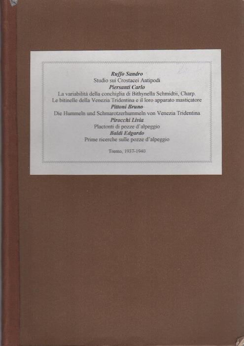 Gammaridi delle acque superficiali del Veneto, della Venezia Tridentina e della Lombardia;