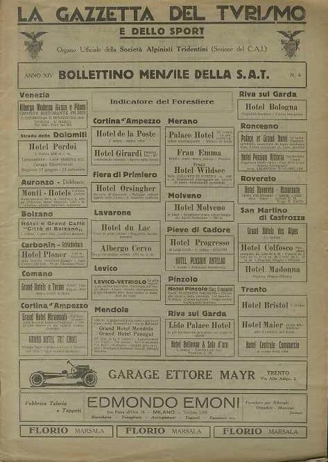 La gazzetta del turismo e dello sport: organo ufficiale della Società alpinisti tridentini (Sezione del CAI)