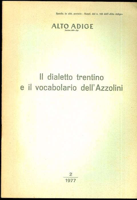Il dialetto trentino e il vocabolario dell'Azzolini