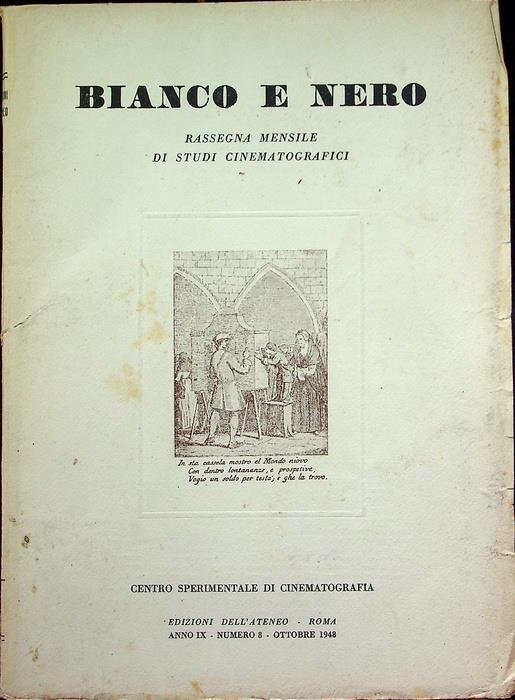 Bianco e nero: rassegna mensile di studi cinematografici: A. IX - Numero 8 (ottobre 1948)