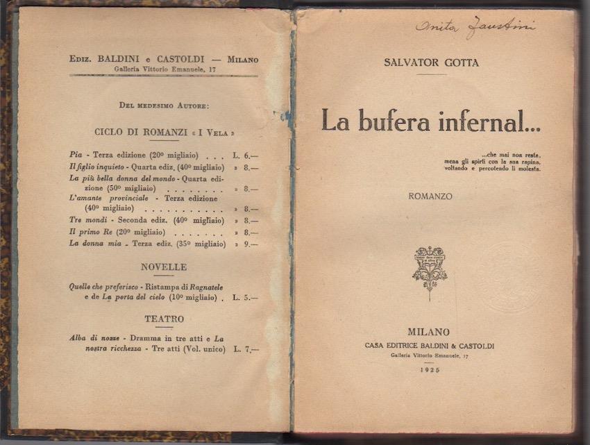 La bufera infernal...: romanzo