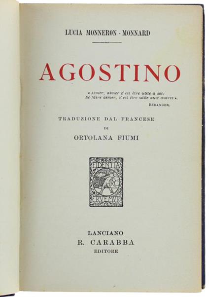 Agostino - copertina