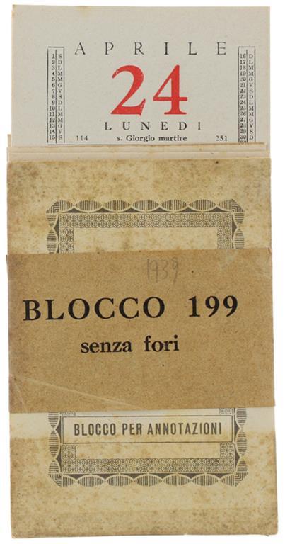 Blocco Per Annotazioni 1939 (Modello 199 Senza Fori) - copertina