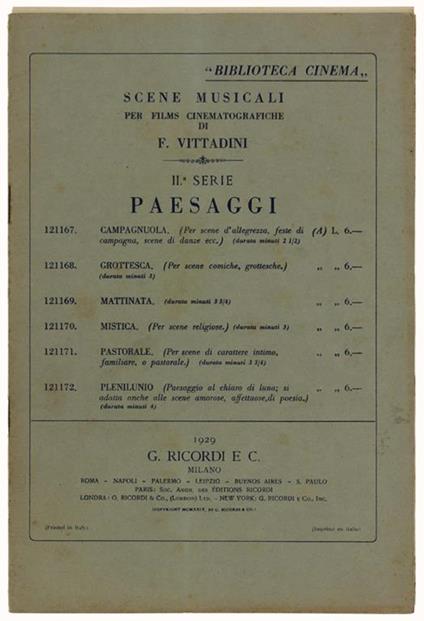 Paesaggi - Mistica (Per Scene Religiose). Per Orchestra Con Pianoforte Conduttore - Franco Vittadini - copertina