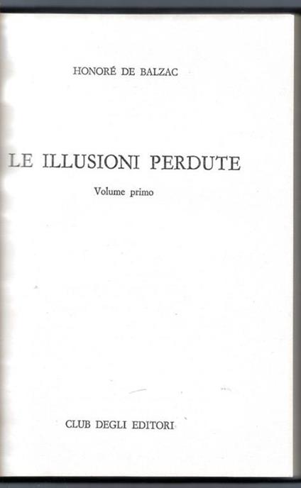 Le illusioni perdute - Honoré de Balzac - copertina
