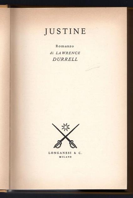 Justine - Lawrence Durrell - copertina