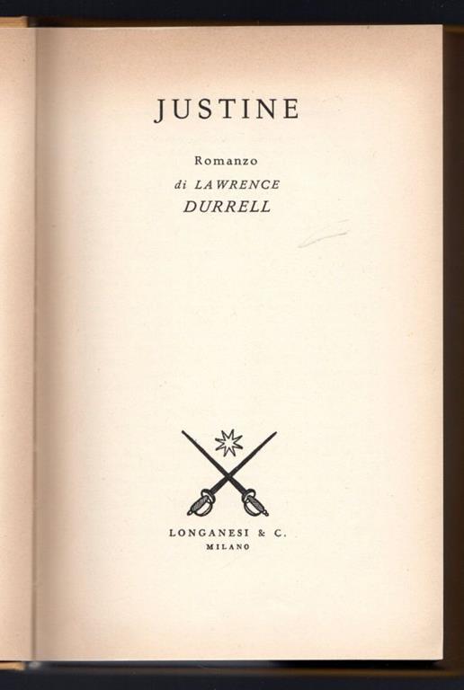 Justine - Lawrence Durrell - copertina
