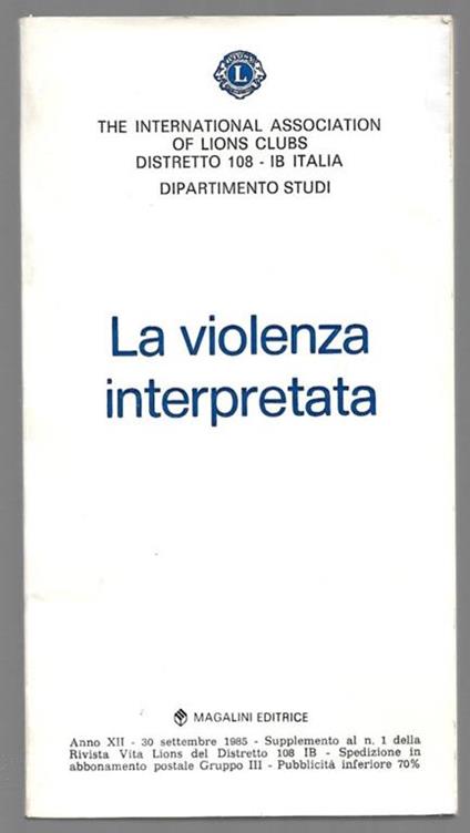 La violenza interpretata - copertina