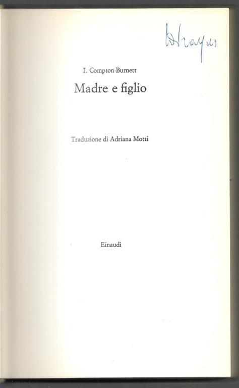 Madre e figlio - Ivy Compton Burnett - copertina