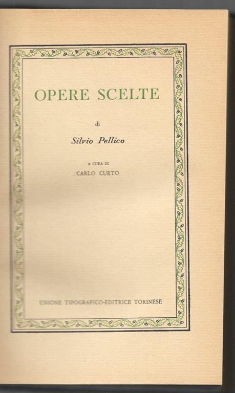 Opere scelte - Silvio Pellico - copertina