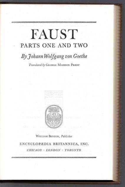 Faust - Part one and two - Johann Wolfgang Goethe - copertina
