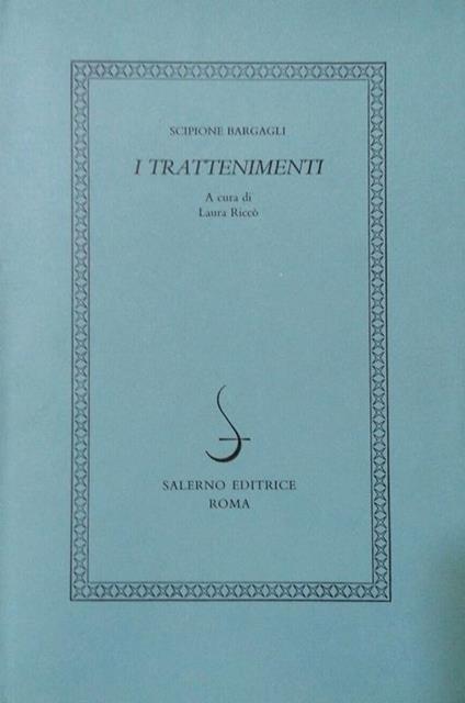 I Trattenimenti - Scipione Bargagli - copertina