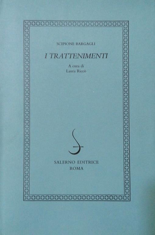 I Trattenimenti - Scipione Bargagli - copertina