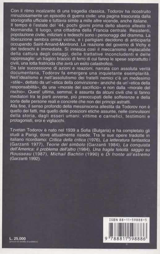 Una tragedia vissuta. Scene di guerra civile - Tzvetan Todorov - 2