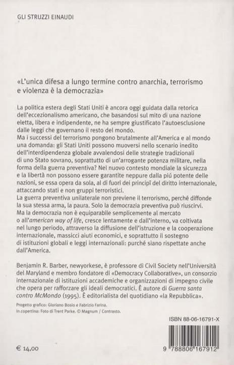 L' impero della paura. Potenza e impotenza dell'America nel nuovo millennio - Benjamin R. Barber - 2