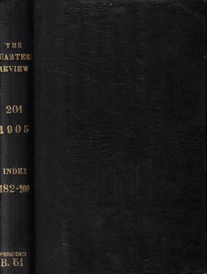 The Quarterly Review Vol. CCI- General Index volumes from CLXXXII to CC inclusive - copertina