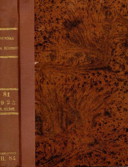 Journal des Economistes 1925 - copertina