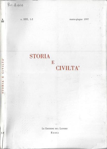 Storia e civiltà n. 1-2 anno 1997 - copertina