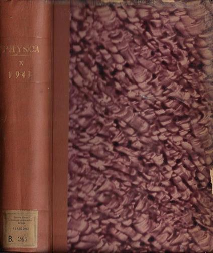 Physica Vol. X 1943 - copertina