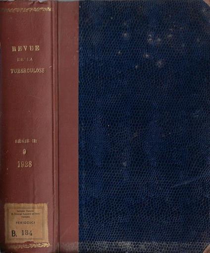 Revue de la tuberculose tome 9 serie 3 1928 - copertina