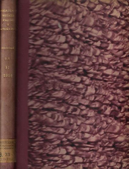 Rendiconto dell'Accademia delle Scienze Fisiche e Matematiche Anno 1950 - copertina