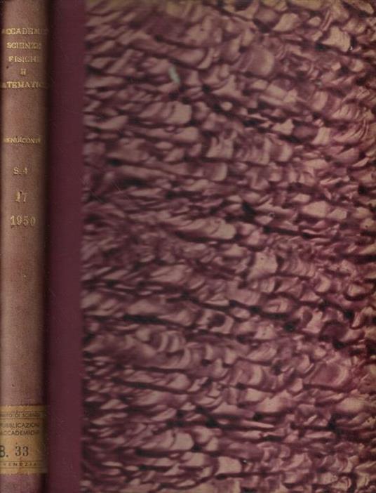 Rendiconto dell'Accademia delle Scienze Fisiche e Matematiche Anno 1950 - copertina