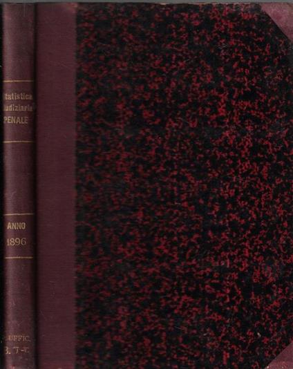 Statistica giudiziaria penale per l'anno 1896 - copertina