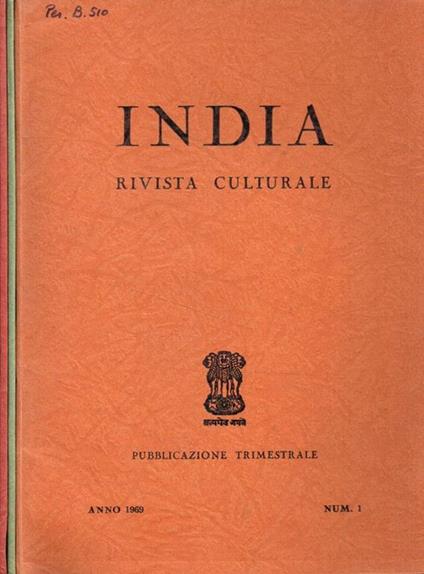 India rivista culturale. Pubblicazione trimestrale, anno 1969 - copertina