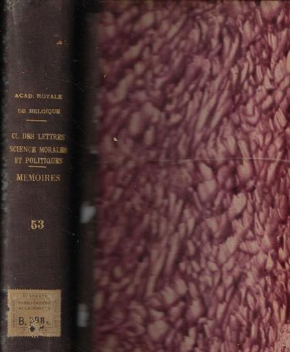 Classe des Lettres et des Sciences Morales et Politiques Tomo LIII - copertina