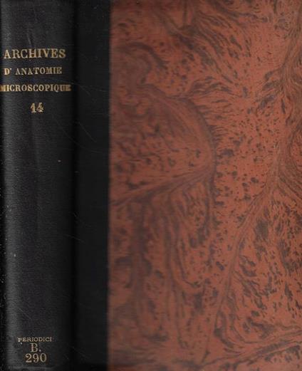 Archives d'Anatomie Microscopique Anno 1912-1913 - copertina